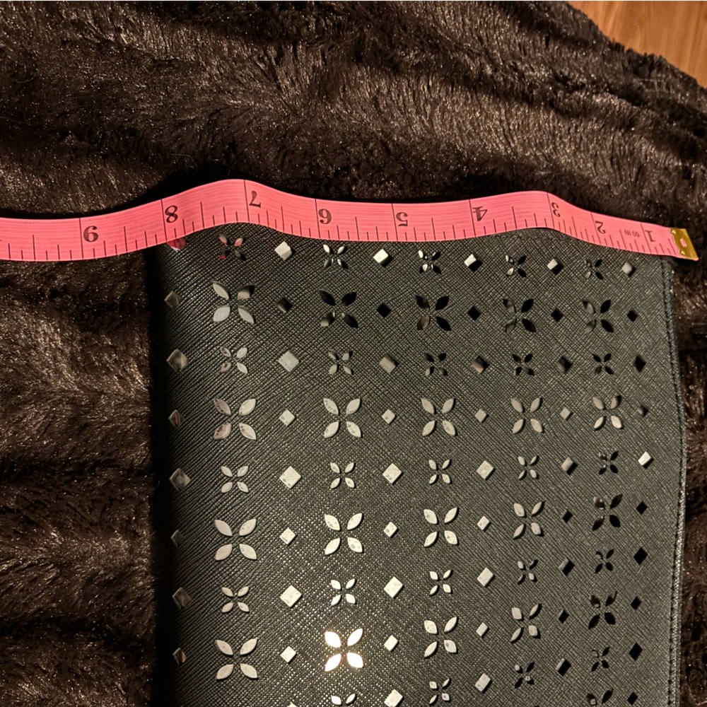 Michael Kors Women’s Floral Perforated Large Zip Clutch - Picture 12 of 13